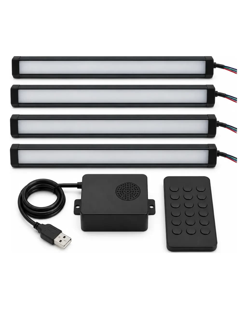 LED de plancher (4 pièces, USB, synchro musique)