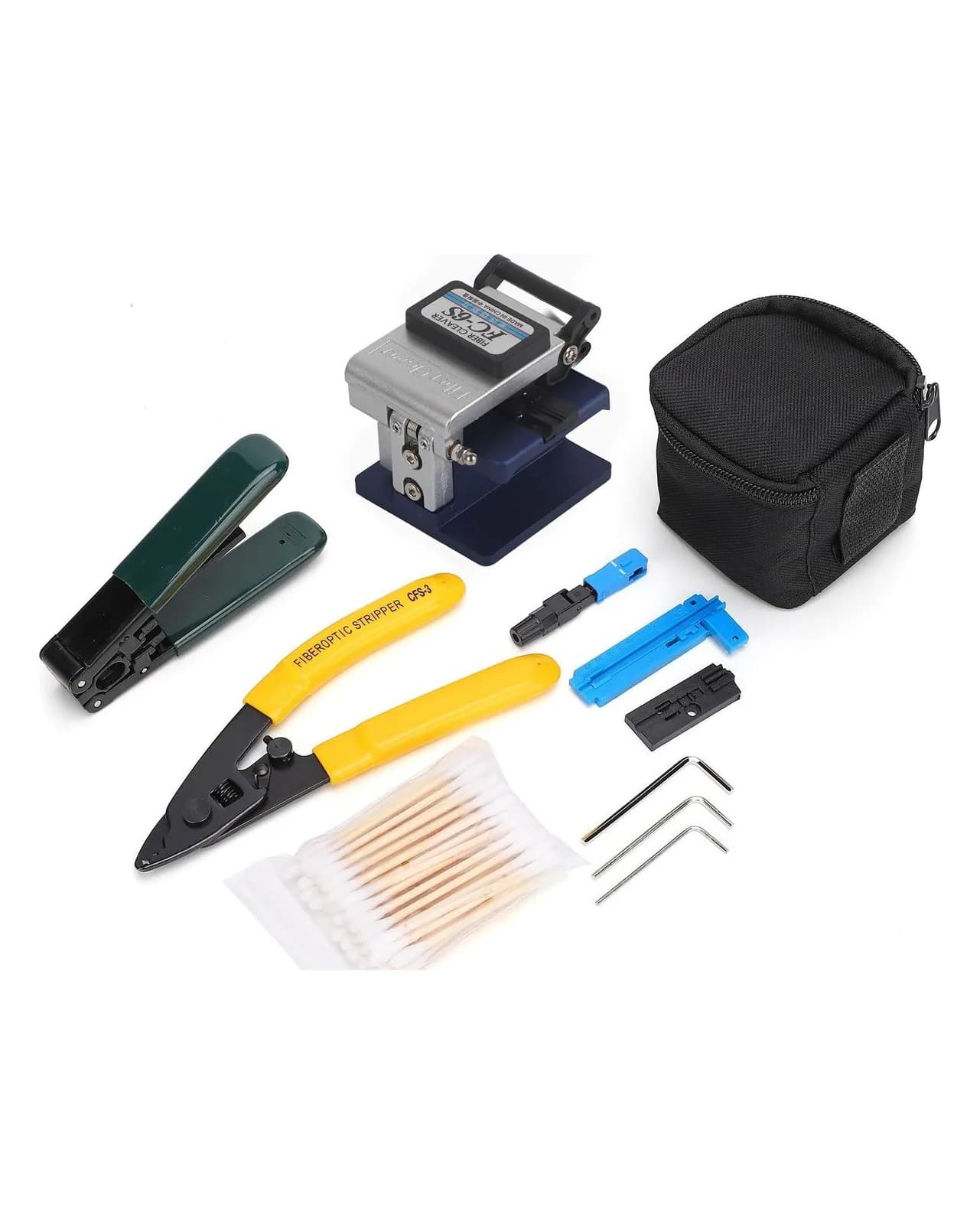 Kit outils fibre optique FTTH : cliveuse, pince 3 trous, pince drop