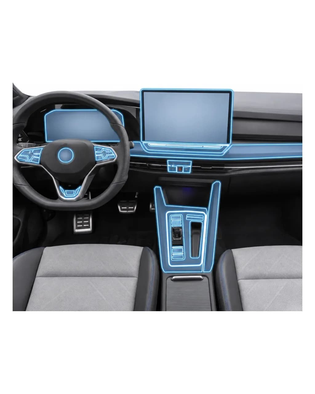 Film de protection intérieur TPU pré-découpé — Volkswagen Golf 8